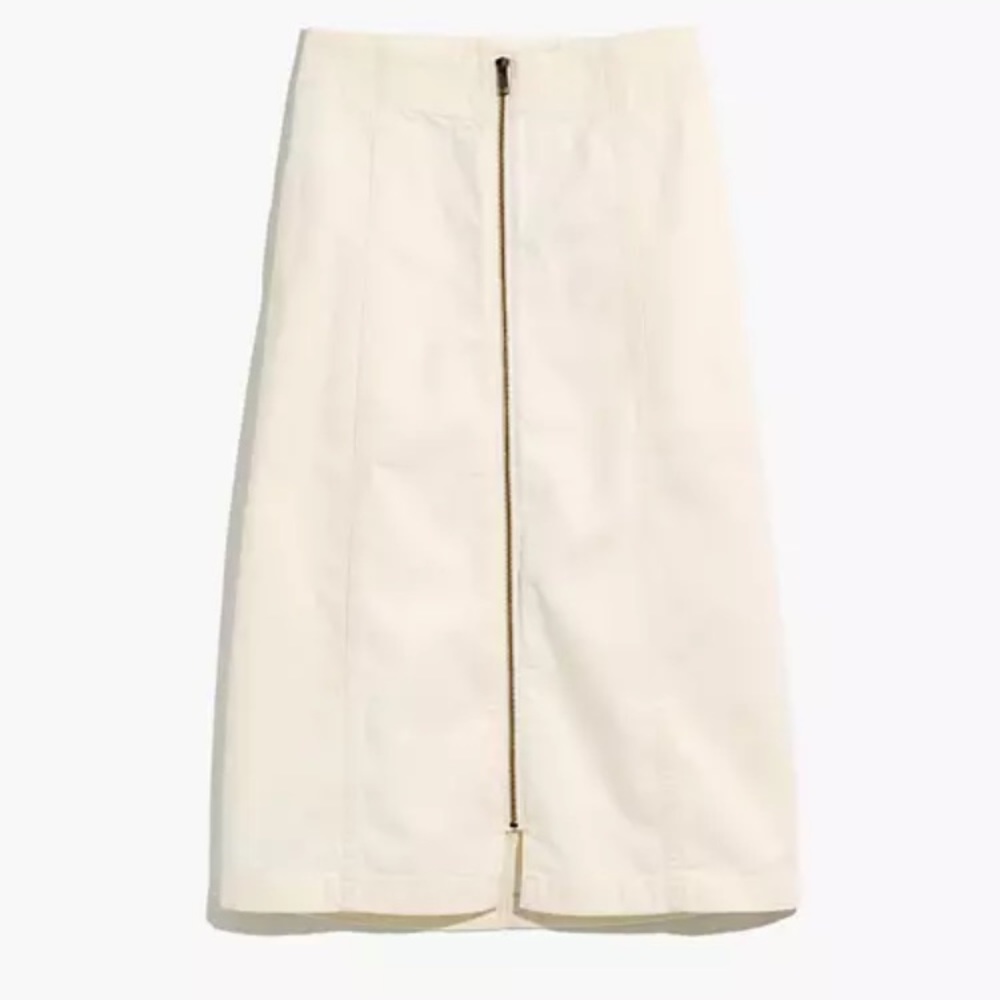 NWT Madewell White Midi light denim skirt size 33